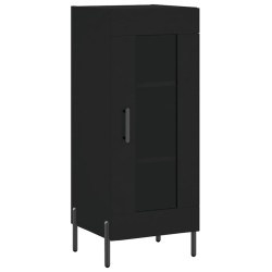 vidaXL Aparador de madera contrachapada negro 34,5x34x90 cm