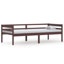 vidaXL Estructura de cama madera maciza pino marrón oscuro 90x200 cm