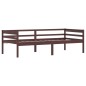 vidaXL Estructura de cama madera maciza pino marrón oscuro 90x200 cm