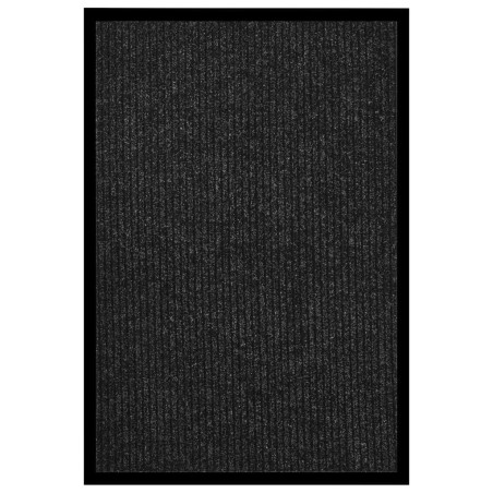 vidaXL Felpudo de rayas gris antracita 80x120 cm