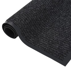 vidaXL Felpudo de rayas gris antracita 80x120 cm