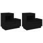 vidaXL Mesitas de noche 2 uds madera maciza de pino negro 60x34x51 cm vidaXL Mesitas de noche 2 uds madera maciza de pino negro 60x34x51 cm
