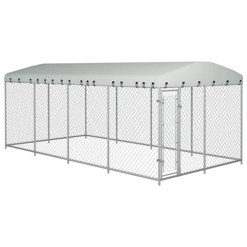 vidaXL Perrera de exterior con techo 8x4x2,3 m vidaXL Perrera de exterior con techo 8x4x2,3 m
