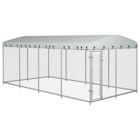 vidaXL Perrera de exterior con techo 8x4x2,3 m