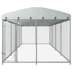 vidaXL Perrera de exterior con techo 8x4x2,3 m
