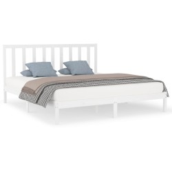 vidaXL Estructura de cama madera maciza blanca super king 180x200 cm