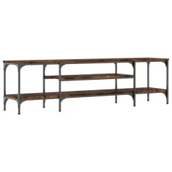 vidaXL Mueble TV hierro madera contrachapada roble ahumado 161x35x45cm