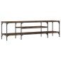 vidaXL Mueble TV hierro madera contrachapada roble ahumado 161x35x45cm vidaXL Mueble TV hierro madera contrachapada roble ahumado 161x35x45cm