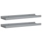vidaXL Repisa para marcos de fotos 2 uds MDF gris 40x9x3 cm