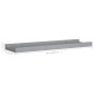 vidaXL Repisa para marcos de fotos 2 uds MDF gris 40x9x3 cm