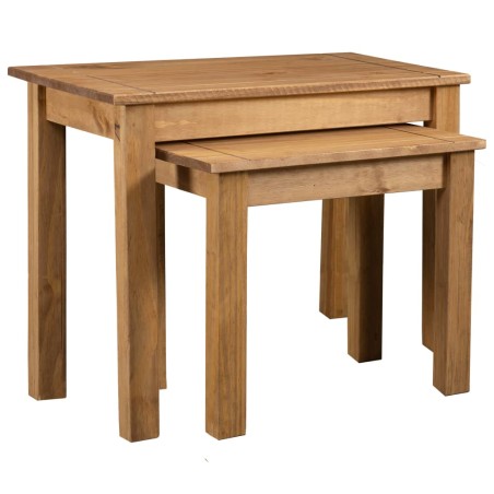 vidaXL Mesas apilables 2 unidades madera maciza de pino Panama Range