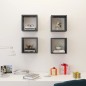 vidaXL Estantes cubo de pared 4 unidades gris brillo 26x15x26 cm vidaXL Estantes cubo de pared 4 unidades gris brillo 26x15x26 cm