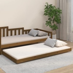 vidaXL Estructura de cama madera maciza pino marrón miel 90x200 cm