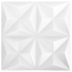 vidaXL Paneles de pared 3D 24 unidades 50x50 cm blanco origami 6 m²