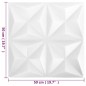 vidaXL Paneles de pared 3D 24 unidades 50x50 cm blanco origami 6 m² vidaXL Paneles de pared 3D 24 unidades 50x50 cm blanco origami 6 m²