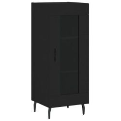 vidaXL Aparador de madera contrachapada negro 34,5x34x90 cm