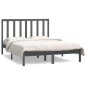 vidaXL Estructura de cama de madera maciza de pino gris 140x190 cm vidaXL Estructura de cama de madera maciza de pino gris 140x190 cm