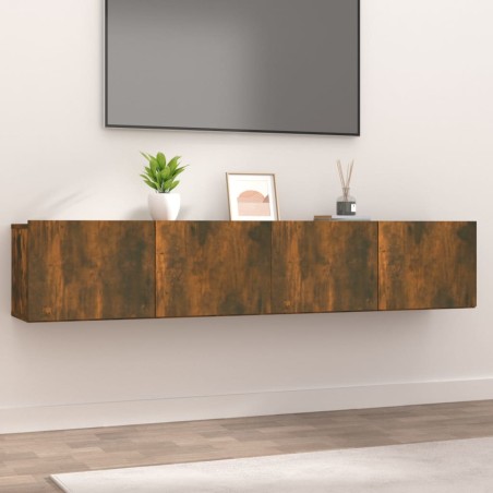 vidaXL Mueble de TV 2 uds madera contrachapada color roble 80x30x30 cm