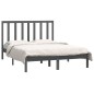 vidaXL Estructura de cama de madera maciza de pino gris 140x190 cm vidaXL Estructura de cama de madera maciza de pino gris 140x190 cm