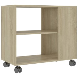vidaXL Mesa auxiliar de madera contrachapada color roble 70x35x55 cm
