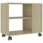 vidaXL Mesa auxiliar de madera contrachapada color roble 70x35x55 cm