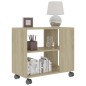 vidaXL Mesa auxiliar de madera contrachapada color roble 70x35x55 cm