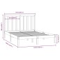 vidaXL Estructura de cama de madera maciza de pino gris 140x190 cm vidaXL Estructura de cama de madera maciza de pino gris 140x190 cm