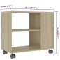 vidaXL Mesa auxiliar de madera contrachapada color roble 70x35x55 cm