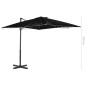 vidaXL Sombrilla voladiza con poste de aluminio negro 250x250 cm vidaXL Sombrilla voladiza con poste de aluminio negro 250x250 cm