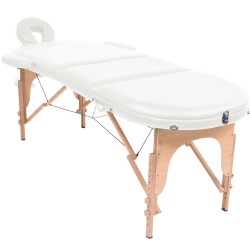 vidaXL Camilla de masaje plegable 4 cm de grosor 2 cojines blanco