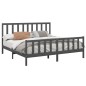 vidaXL Estructura de cama de madera maciza de pino gris 200x200 cm