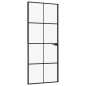vidaXL Puerta de interior vidrio templado y aluminio negro 83x201,5 cm vidaXL Puerta de interior vidrio templado y aluminio negro 83x201,5 cm