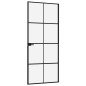 vidaXL Puerta de interior vidrio templado y aluminio negro 83x201,5 cm vidaXL Puerta de interior vidrio templado y aluminio negro 83x201,5 cm