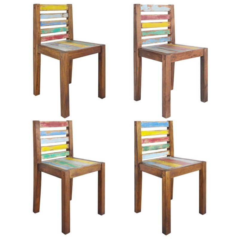 vidaXL Sillas de comedor 4 unidades madera maciza reciclada vidaXL Sillas de comedor 4 unidades madera maciza reciclada