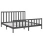 vidaXL Estructura de cama de madera maciza de pino gris 200x200 cm