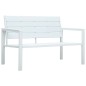 vidaXL Banco de jardín de HDPE aspecto de madera blanco 120 cm vidaXL Banco de jardín de HDPE aspecto de madera blanco 120 cm