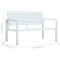 vidaXL Banco de jardín de HDPE aspecto de madera blanco 120 cm vidaXL Banco de jardín de HDPE aspecto de madera blanco 120 cm