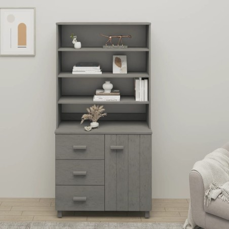 vidaXL Aparador HAMAR madera de pino maciza gris claro