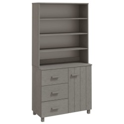 vidaXL Aparador HAMAR madera de pino maciza gris claro