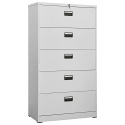 vidaXL Armario archivador de acero gris claro 90x46x164 cm