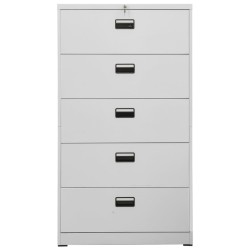 vidaXL Armario archivador de acero gris claro 90x46x164 cm