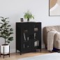 vidaXL Aparador de madera de ingeniería negro 69,5x34x90 cm