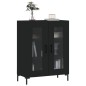 vidaXL Aparador de madera de ingeniería negro 69,5x34x90 cm