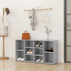 vidaXL Banco zapatero madera contrachapada gris hormigón 103x30x54,5cm
