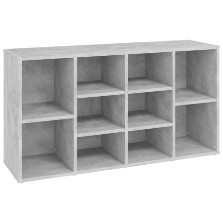 vidaXL Banco zapatero madera contrachapada gris hormigón 103x30x54,5cm