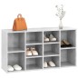 vidaXL Banco zapatero madera contrachapada gris hormigón 103x30x54,5cm