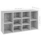 vidaXL Banco zapatero madera contrachapada gris hormigón 103x30x54,5cm
