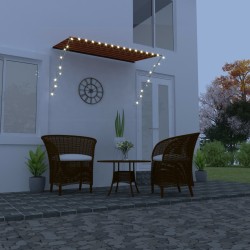 vidaXL Toldo retráctil con LED naranja y marrón 250x150 cm