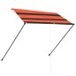 vidaXL Toldo retráctil con LED naranja y marrón 250x150 cm vidaXL Toldo retráctil con LED naranja y marrón 250x150 cm