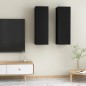 vidaXL Muebles para TV 2 uds madera contrachapada negro 30,5x30x90 cm